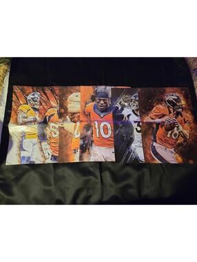 Denver Broncos Player Poster Set Manning Wilson Jeudy 5 Piece Wall Art 11x16